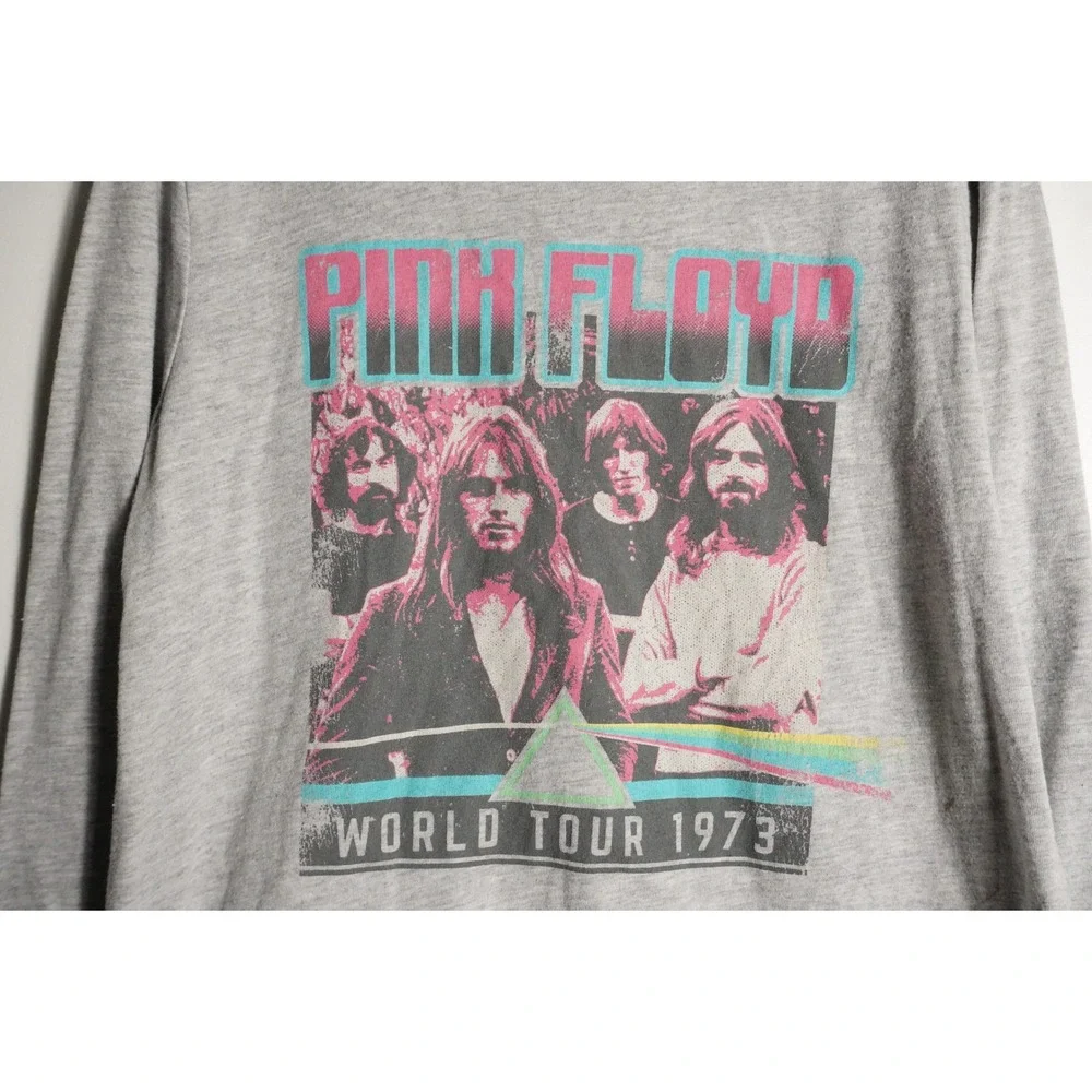 Pink Floyd Long Sleeve Shirt Size M World Tour 1973 Graphic Gray